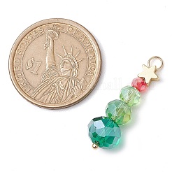 Подвески из латуни и стекла на рождественскую тематику PALLOY-JF02998