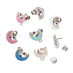 4 пара двухцветных эмалевых утяжек для талии из платинового сплава&nbsp;AJEW-TA0002-66