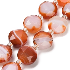 Натуральные полосатые агатовые бусы G-C116-A180-01B