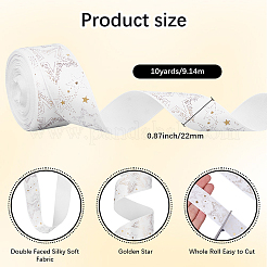 Cinta de poliéster estampada con estrellas y estampado dorado de 10 yarda&nbsp;OCOR-WH20012-23C