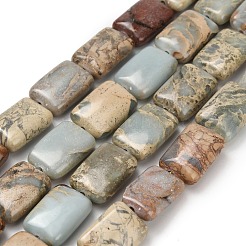 Натуральные бусины из аква терра яшмы G-Z110-F01-10x14mm