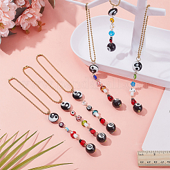 6 шт. 6 стиля бусины ручной работы в технике лэмпворк подвесное украшение HJEW-AR00015