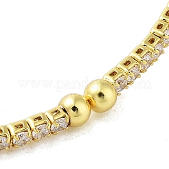 Латунь микро проложить кубического циркония манжеты браслеты BJEW-E095-01G