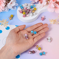 20 шт. подвески из полимерной глины 5 цветов и стеклянных стразов&nbsp;FIND-TA0004-83