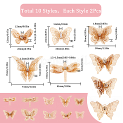 20шт. 10 стильных латунных филигранных подвесок и филигранных соединительных звеньев&nbsp;KK-SC0003-46