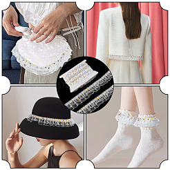 10 ярд двухслойной полиэстеровой плиссированной кружевной отделки DIY-FG0006-46