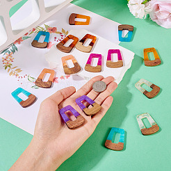 16шт 8 цвета подвески из смолы и дерева&nbsp;RESI-TA0003-72