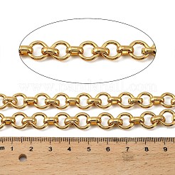 304ステンレススチールリングリンクチェーン  イオンプレーティング（ip）  溶接されていない  スプールで  18KGP本金メッキ  20x9.5x5ミリ＆8x3x5.5mm&nbsp;CHS-G051-05G