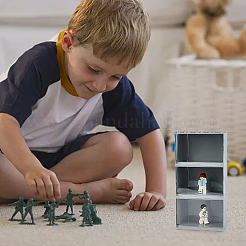 Прямоугольная штабелируемая пластиковая витрина для минифигурок&nbsp;ODIS-WH0043-60B