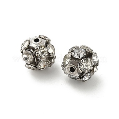 7 мм латунные хрустальные бусины со стразами&nbsp;KK-S519-01B-P