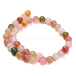 Нити из натуральных бусин агата янь-юань G-F814-A02-10mm