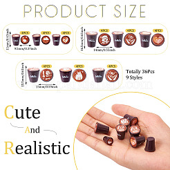 36 шт. 9 стиля миниатюрной кофейной чашки из смолы в виде кукольного домика&nbsp;DIY-TA0011-73