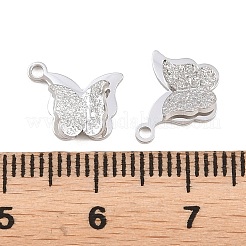 304ステンレススチールチャーム  質感のある蝶のチャーム  ステンレス鋼色  8x10.5x3mm  穴：1.2mm&nbsp;SA-H001-05D-P