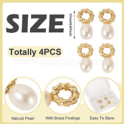 4шт. подвеска из натурального культивированного пресноводного жемчуга PALLOY-TAC0179