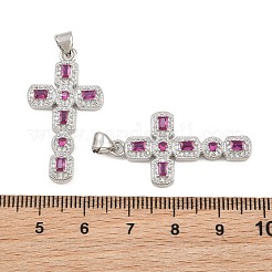 Pendentifs avec zircon cubiques à micro-pavés en laiton&nbsp;CU-CBADC6C-12P-06
