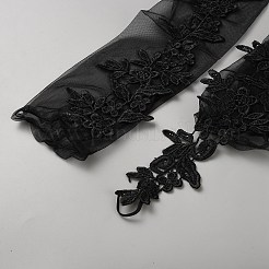 Длинные перчатки без пальцев из полиэстерового кружева с цветочным узором AJEW-WH20059-45A