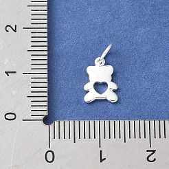 925 подвеска в виде полого сердца из стерлингового серебра в форме медведя STER-R012-01S