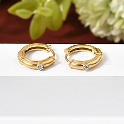 Pendientes de aro con rhinestone de acero inoxidable 304&nbsp;EJEW-P344-06G