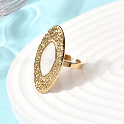 Открытые кольца-манжеты из нержавеющей стали 304 с рисунком «лошадиный глаз» для женщин&nbsp;RJEW-A091-08G