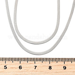 Ожерелья из двух цепочек с плоской цепочкой-змейкой из нержавеющей стали 304 NJEW-Q039-01P