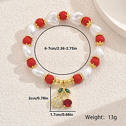 Браслеты с подвесками из латуни и микропаве из кубического циркония на день матери&nbsp;LE4038-2