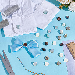 30 шт. 5-х цветные пуговицы с тремя отверстиями из сплава на ножке&nbsp;BUTT-NB0002-04