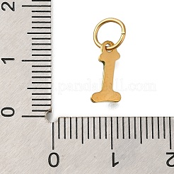 Breloques alphabet en acier inoxydable émaillé avec placage ionique (IP) 304&nbsp;STAS-F308-02G-I