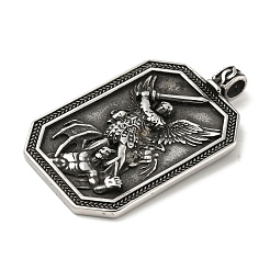 316サージカルステンレスペンダント  アンティークシルバー  天使と妖精  51x31x7mm  穴：4.5mm&nbsp;STAS-Z073-75AS-08