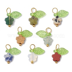 80 шт. 8 стиля подвески-цветы из натуральных драгоценных камней&nbsp;PALLOY-JF03765