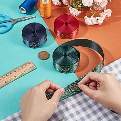 35.58~36 ярд двухцветных полиэстеровых атласных лент с лазерным узором OCOR-PH0002-41