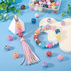 42шт 14 цвета смоляные бусины со стразами&nbsp;RESI-TA0004-70