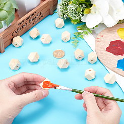 Граненый самородок натуральные деревянные бусины WOOD-PH0009-24