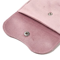 ベルベットのジュエリーポーチ  スナップボタン付きジュエリーギフトバッグ  リング、ネックレス、イヤリング、ブレスレットの保管用  長方形  フラミンゴ  14x11x0.2cm&nbsp;ABAG-K001-01E-05