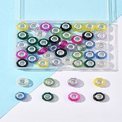 48шт 8 цвета стеклянные европейские бусины ручной работы GLAA-FS0002-14