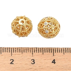 Латунные микро проложить кубического циркония бусы KK-K374-08G