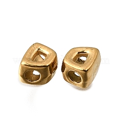 304ステンレススチールビーズ  イオンプレーティング（ip）  最初の文字d  18KGP本金メッキ  4x3.5x3mm  穴：1.4mm&nbsp;STAS-L315-051G