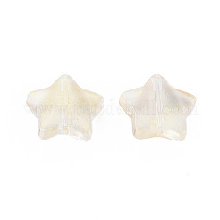 Perle di vetro verniciato a spruzzo trasparente bicolore&nbsp;GLAA-T022-25-A01