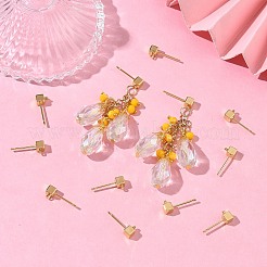 Фурнитура для сережек-гвоздиков в форме куба из латуни&nbsp;XGR0106G-121G