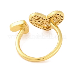 Открытые манжеты из латуни с микропаве и прозрачным фианитом RJEW-U009-04G