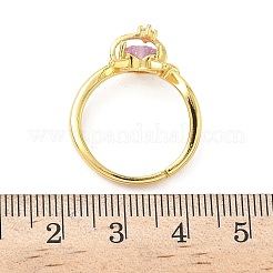Латунные микро проложить пальцев кольца кубического циркония RJEW-H258-08G