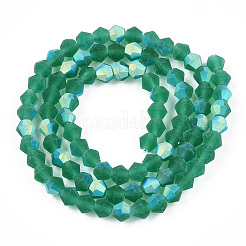 Imitez des brins de perles en verre givré bicône en cristal autrichien&nbsp;GLAA-F029-TM3mm-A10