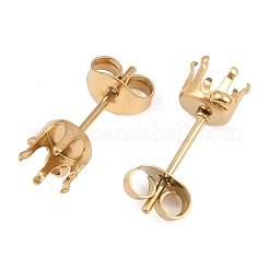 Плоская круглая фурнитура для сережек-гвоздиков из нержавеющей стали 304 STAS-D389-04D-G