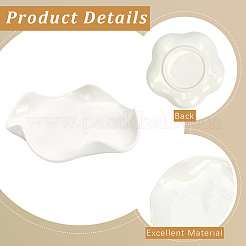 陶器の食器置き  台所用品ホルダー  スプーン用  取鍋  トング  ホワイト  120~130x120~130x32.5mm&nbsp;AJEW-GF0014-61
