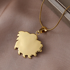 Женские ожерелья из хирургической нержавеющей стали 316 с подвеской в виде подсолнуха из синтетической бирюзы&nbsp;EA3001