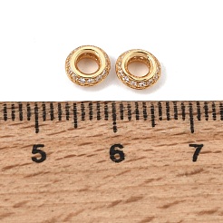 925 micro pavé di perline distanziatrici in argento sterling con zirconi trasparenti&nbsp;SE-CBAF1B2-18B-G