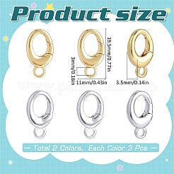 6 шт. 2-х цветные латунные кольца для пружинных затворов FIND-SC0010-93