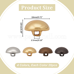 80 шт. 4-х цветные латунные пуговицы на ножке&nbsp;BUTT-ME0001-15