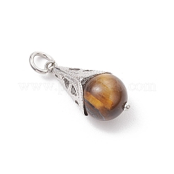 6 шт. 6 подвески в форме слезы из натурального окрашенного зеленого тигрового глаза&nbsp;PALLOY-JF04274