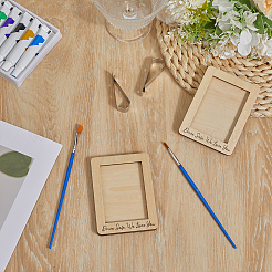 2 прямоугольная деревянная фоторамка для автомобильного козырька с железными зажимами&nbsp;AJEW-ME0002-33