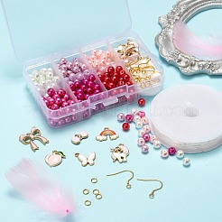 キットを作るDIYイヤリング  300本6スタイルアロイエナメルペンダント  304ステンレススチールイヤリングフック＆丸カン  弾性水晶の線  ミックスカラー  ビーズ：12mm  穴：6mm  6~7個/カラー&nbsp;DIY-LS0003-70